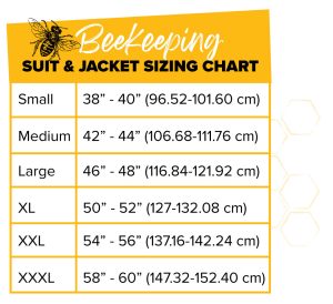 Beekeeping Suit Size Chart